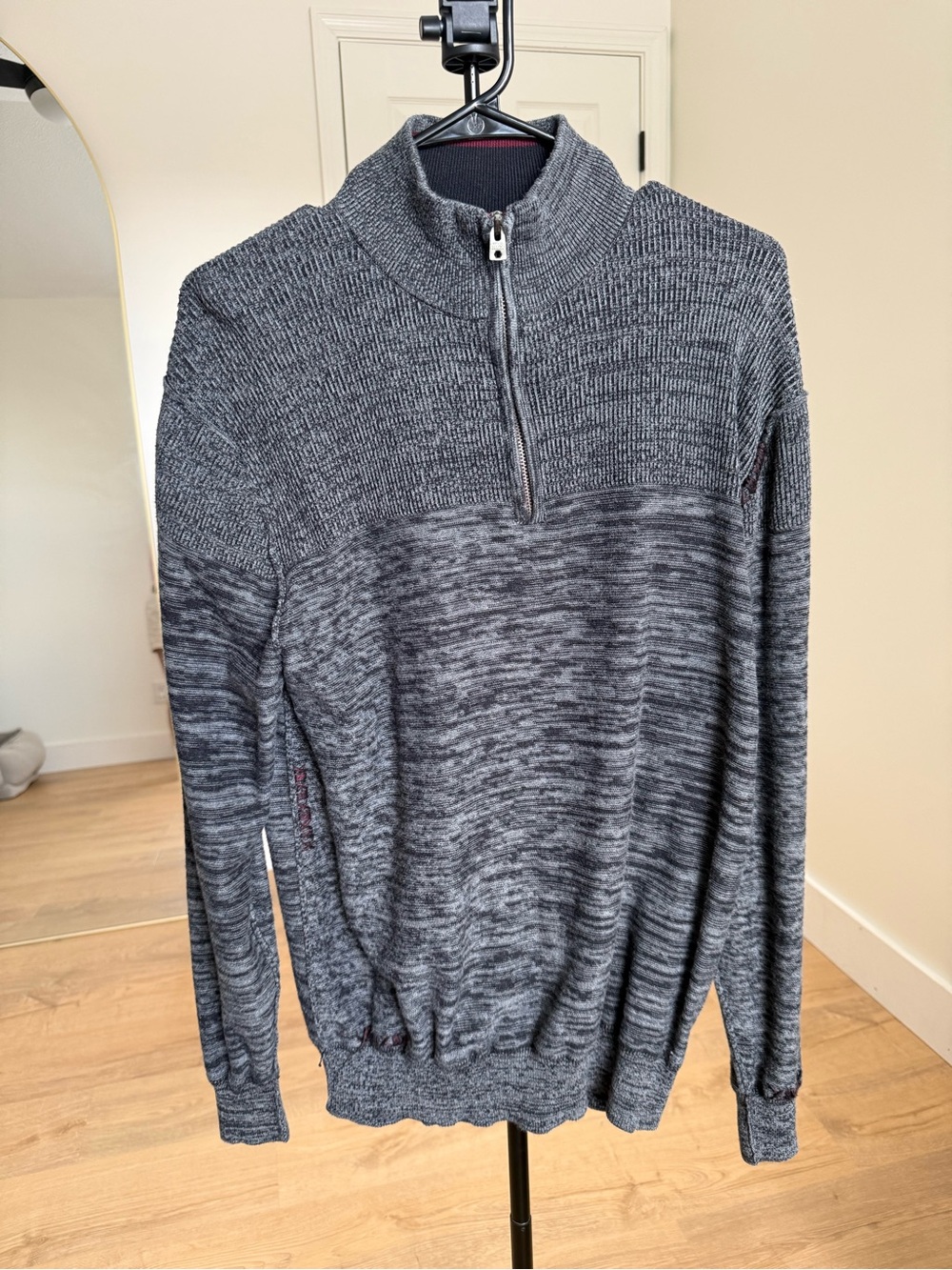 BUCKLE BLACK Men's Half-Zip Sweater Pullover - Gray